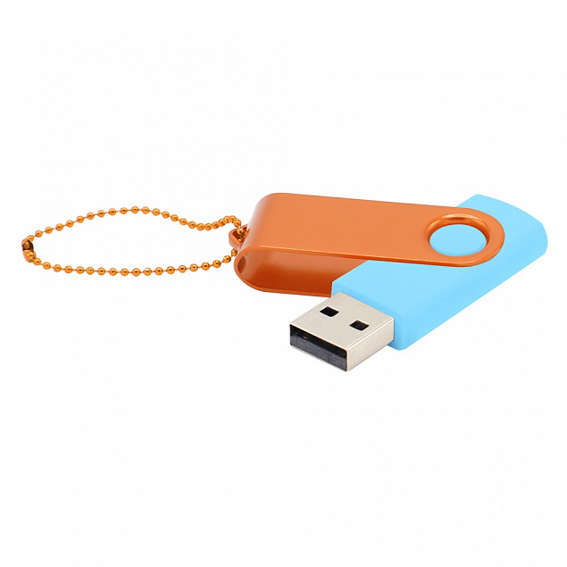 Флешка Designer To Go 2.0 USB 16Gb, голубой/оранжевый с логотипом в Самаре заказать по выгодной цене в кибермаркете AvroraStore