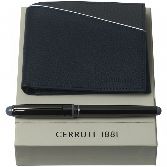 Набор Cerruti 1881: кошелек и роллер, синий с логотипом в Самаре заказать по выгодной цене в кибермаркете AvroraStore