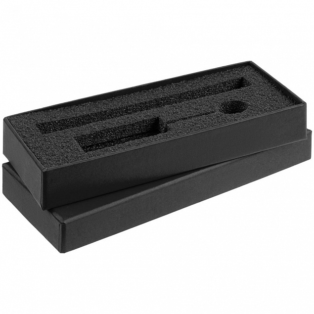 Коробка Notes с ложементом для ручки и флешки, черная с логотипом в Самаре заказать по выгодной цене в кибермаркете AvroraStore