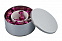 Коробка круглая, средняя, серебристая с логотипом в Самаре заказать по выгодной цене в кибермаркете AvroraStore