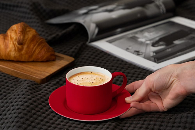 Набор для чая на 2 персоны Best Morning, красный с логотипом в Самаре заказать по выгодной цене в кибермаркете AvroraStore