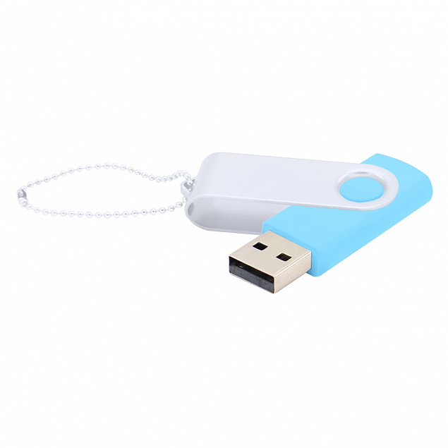 Флешка Designer To Go 2.0 USB 16Gb, голубой/белый с логотипом в Самаре заказать по выгодной цене в кибермаркете AvroraStore