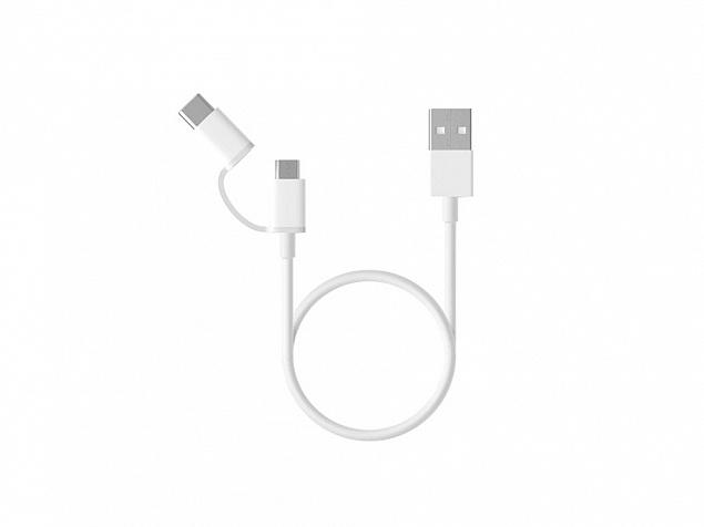 Кабель «Mi 2-in-1 USB Cable Micro-USB to Type C», 30 см с логотипом в Самаре заказать по выгодной цене в кибермаркете AvroraStore