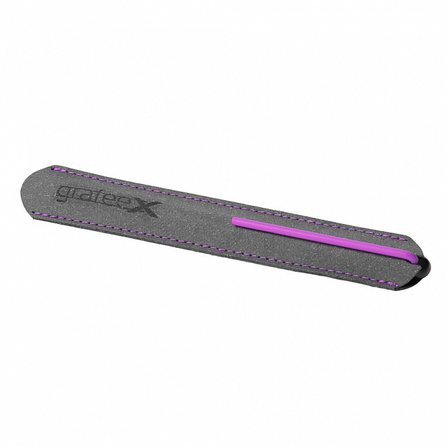 Карандаш GrafeeX в чехле, черный с фиолетовым с логотипом в Самаре заказать по выгодной цене в кибермаркете AvroraStore
