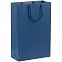 Пакет бумажный Porta, средний, синий с логотипом в Самаре заказать по выгодной цене в кибермаркете AvroraStore