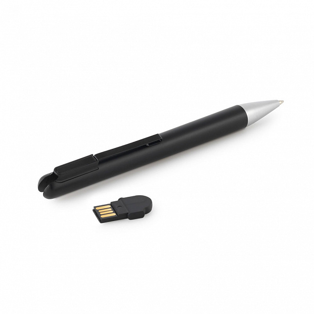 Шариковая ручка SAVERY, со встроенной памятью 4 ГБ, черная с логотипом в Самаре заказать по выгодной цене в кибермаркете AvroraStore