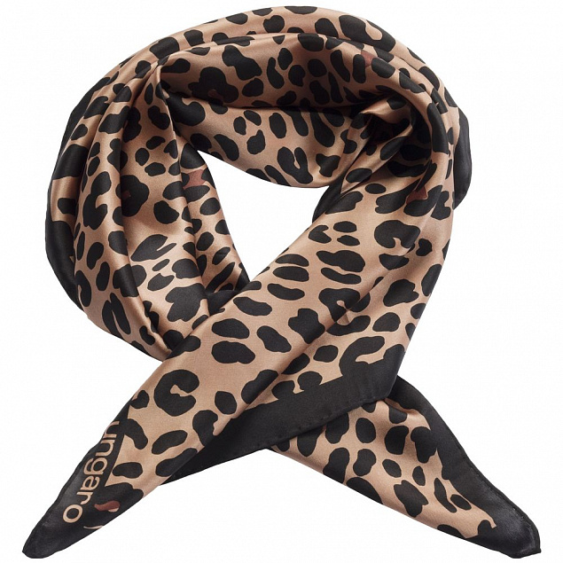 Платок Leopardo Silk, коричневый с логотипом в Самаре заказать по выгодной цене в кибермаркете AvroraStore