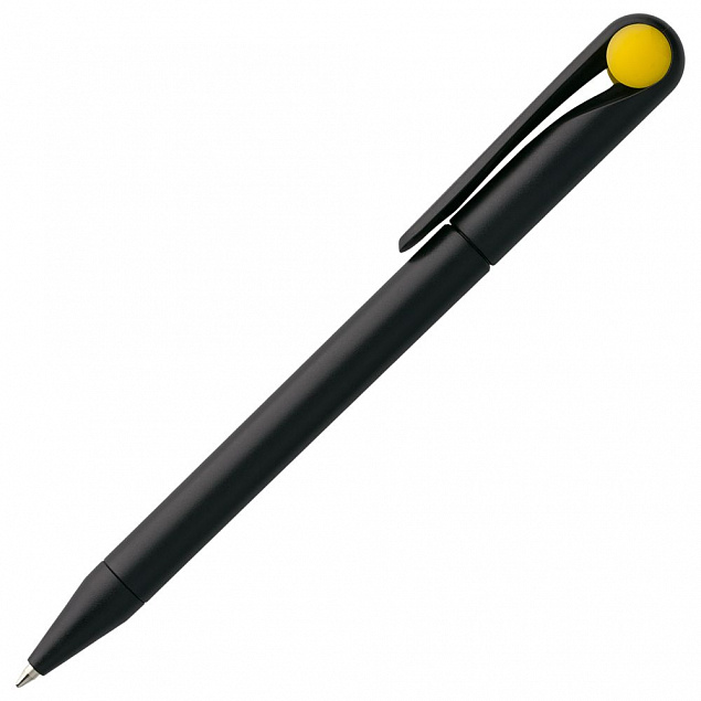 Ручка шариковая Prodir DS1 TMM Dot, черная с желтым с логотипом в Самаре заказать по выгодной цене в кибермаркете AvroraStore