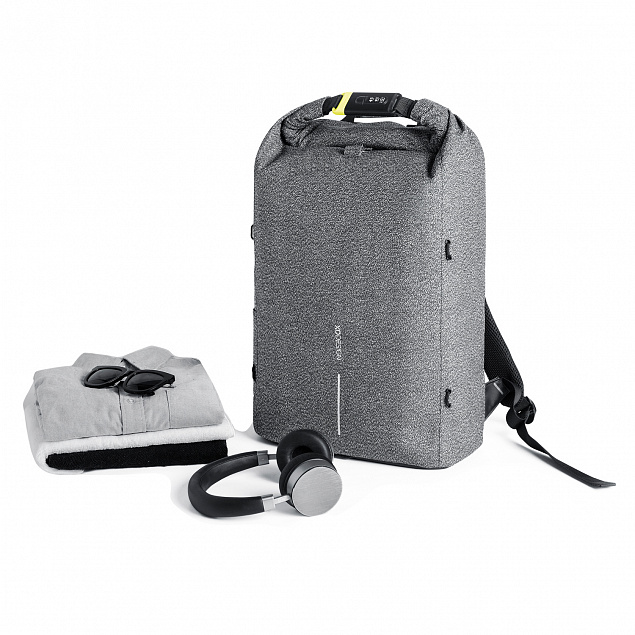 Рюкзак Urban с защитой от карманников, серый с логотипом в Самаре заказать по выгодной цене в кибермаркете AvroraStore