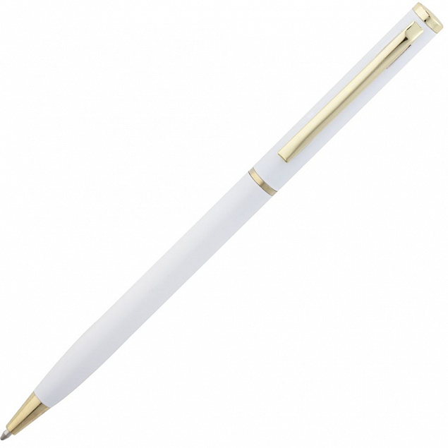 Ручка шариковая Hotel Gold, ver.2, белая с логотипом в Самаре заказать по выгодной цене в кибермаркете AvroraStore
