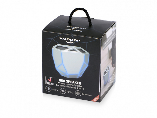 Портативная колонка «Geo», синяя подсветка с логотипом в Самаре заказать по выгодной цене в кибермаркете AvroraStore