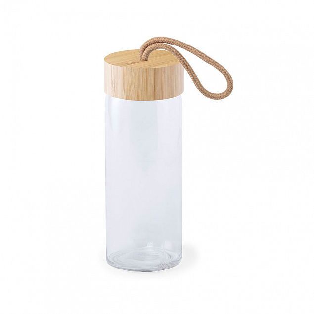 Бутылка для воды BURDIS, 420 мл, бамбук, стекло с логотипом в Самаре заказать по выгодной цене в кибермаркете AvroraStore