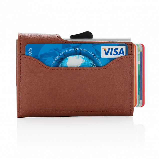 Кошелек с держателем для карт C-Secure RFID, коричневый с логотипом в Самаре заказать по выгодной цене в кибермаркете AvroraStore