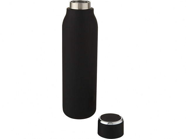 Marka, медная бутылка объемом 600 мл с вакуумной изоляцией и металлической петлей, черный с логотипом в Самаре заказать по выгодной цене в кибермаркете AvroraStore