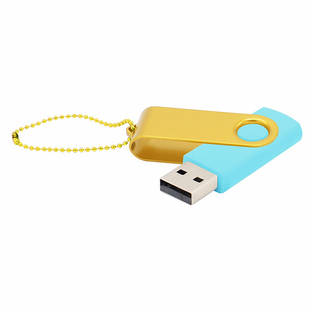 Флешка Designer To Go 2.0 USB 16Gb, бирюзовый/желтый с логотипом в Самаре заказать по выгодной цене в кибермаркете AvroraStore