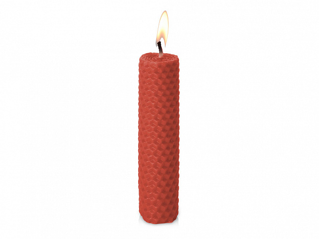 Свеча из вощины 3 х 12,5 см с деревянным ярлыком, красный с логотипом в Самаре заказать по выгодной цене в кибермаркете AvroraStore