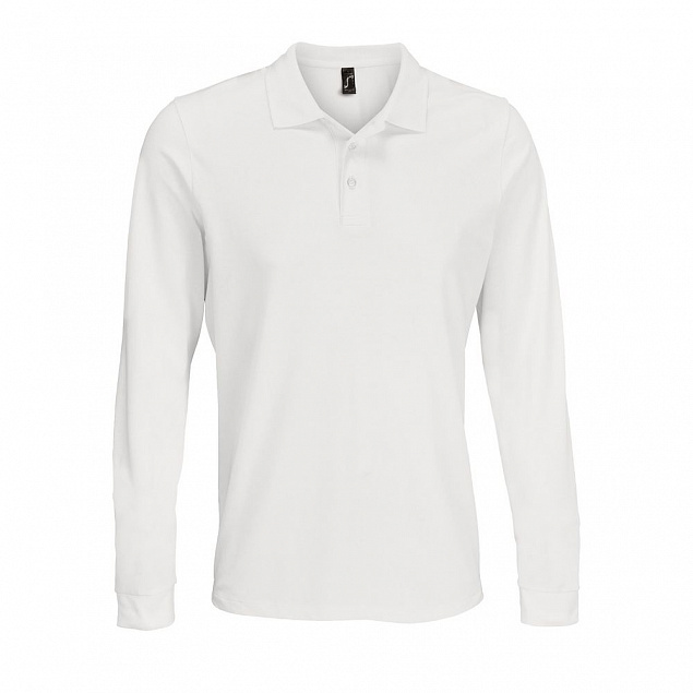 Рубашка поло с длинным рукавом Prime LSL, белая с логотипом в Самаре заказать по выгодной цене в кибермаркете AvroraStore