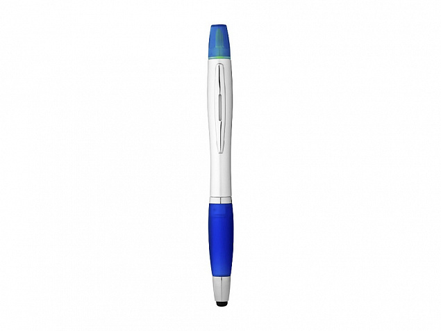 Ручка-стилус Nash с маркером, синий классический/серебристый с логотипом в Самаре заказать по выгодной цене в кибермаркете AvroraStore