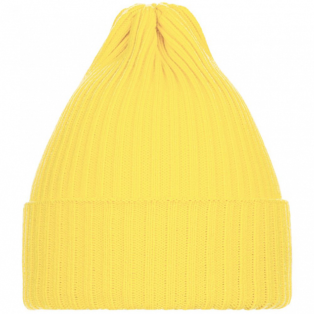 Шапка Yong, светло-желтая с логотипом в Самаре заказать по выгодной цене в кибермаркете AvroraStore