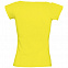 Футболка женская MELROSE 150 с глубоким вырезом, лимонно-желтая с логотипом в Самаре заказать по выгодной цене в кибермаркете AvroraStore