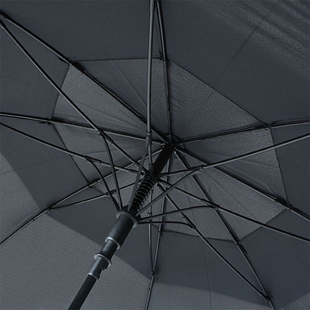 Зонт-трость Fiber Golf Air, черный с логотипом в Самаре заказать по выгодной цене в кибермаркете AvroraStore