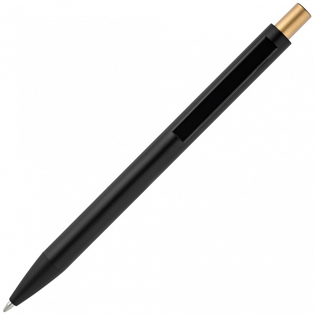 Ручка шариковая Chromatic, черная с золотистым с логотипом в Самаре заказать по выгодной цене в кибермаркете AvroraStore