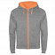 Толстовка FUJI мужская, HEATHER GREY/FLUOR ORANGE 2XL с логотипом в Самаре заказать по выгодной цене в кибермаркете AvroraStore