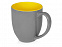 Кружка керамическая Gracy 470мл, серый/желтый с логотипом в Самаре заказать по выгодной цене в кибермаркете AvroraStore