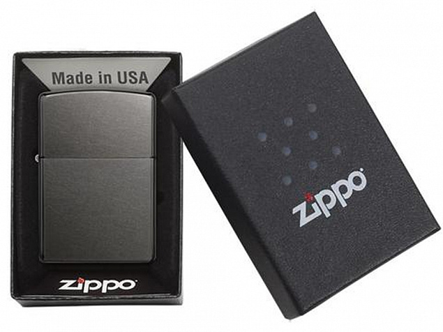 Зажигалка ZIPPO Classic с покрытием Gray Dusk с логотипом в Самаре заказать по выгодной цене в кибермаркете AvroraStore