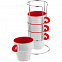 Набор кружек Inset с подставкой, красный с логотипом в Самаре заказать по выгодной цене в кибермаркете AvroraStore