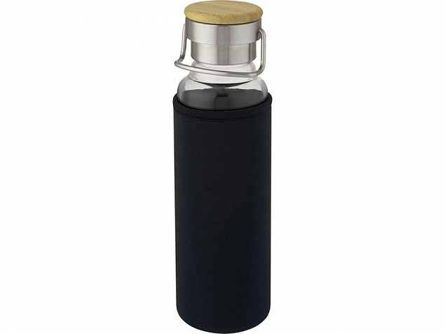 Thor, стеклянная бутылка объемом 660 мл с неопреновым чехлом, черный с логотипом в Самаре заказать по выгодной цене в кибермаркете AvroraStore