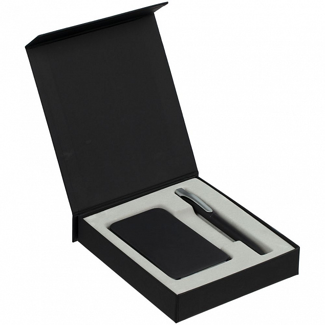 Коробка Latern для аккумулятора 5000 мАч и ручки, черная с логотипом в Самаре заказать по выгодной цене в кибермаркете AvroraStore