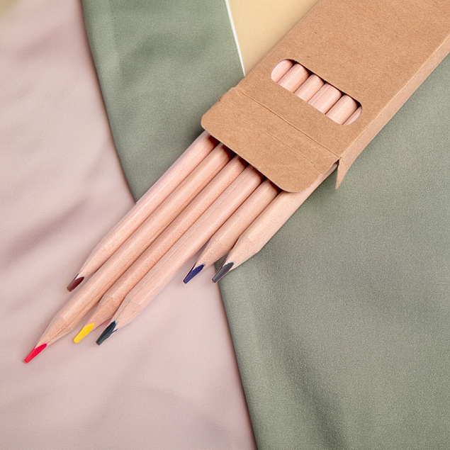 Набор цветных карандашей KINDERLINE small,6 цветов с логотипом в Самаре заказать по выгодной цене в кибермаркете AvroraStore