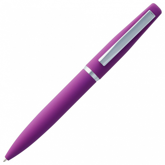 Ручка шариковая Bolt Soft Touch, фиолетовая с логотипом в Самаре заказать по выгодной цене в кибермаркете AvroraStore