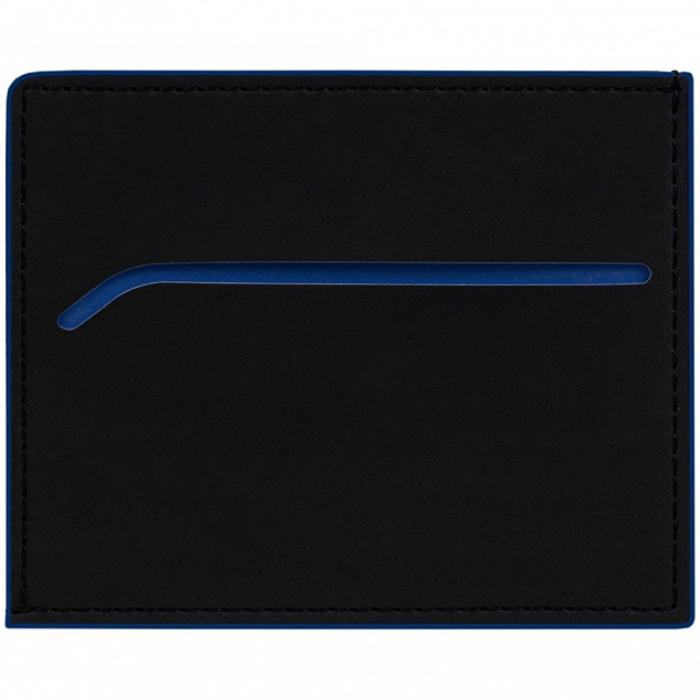 Картхолдер Multimo, черный с синим с логотипом в Самаре заказать по выгодной цене в кибермаркете AvroraStore