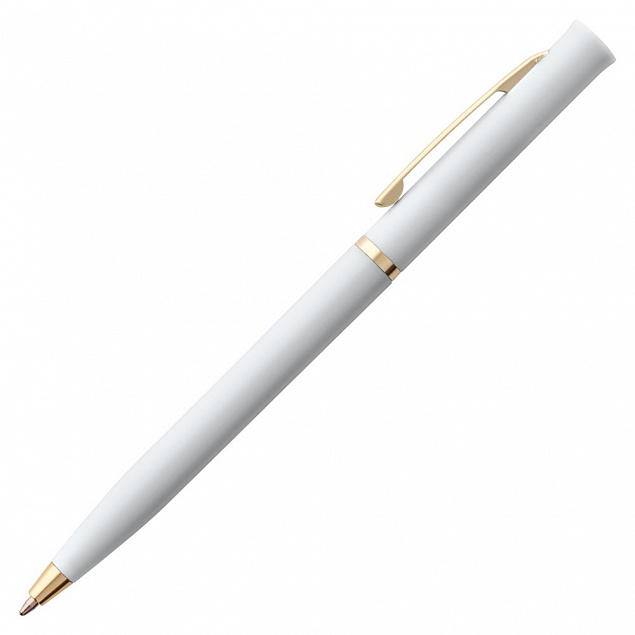 Ручка шариковая Euro Gold, белая с логотипом в Самаре заказать по выгодной цене в кибермаркете AvroraStore