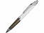 Ручка шариковая Призма, белый/черный с логотипом в Самаре заказать по выгодной цене в кибермаркете AvroraStore