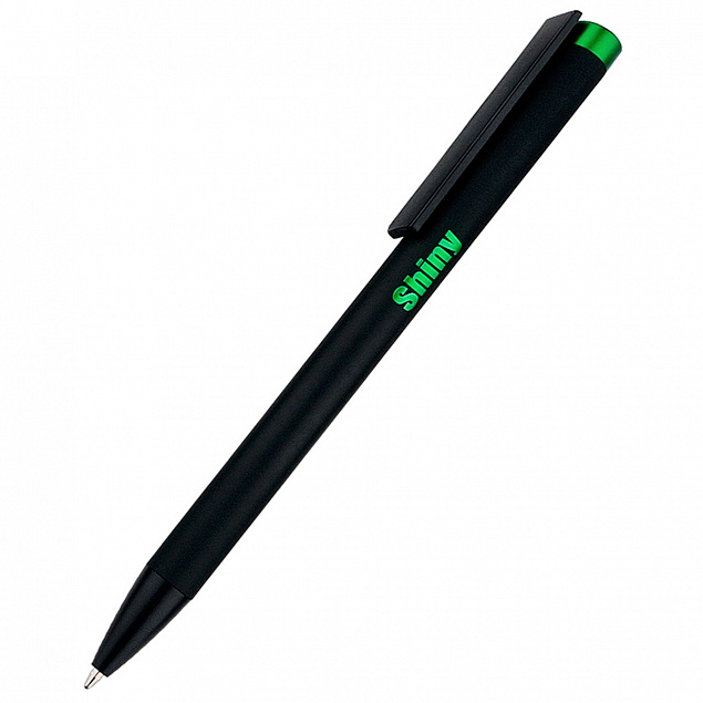 Ручка металлическая Slice Soft, зеленая с логотипом в Самаре заказать по выгодной цене в кибермаркете AvroraStore