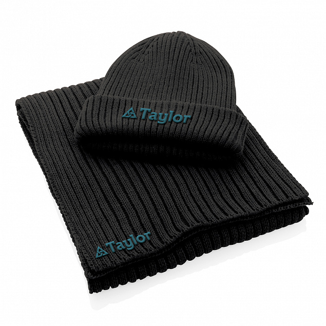 Вязаный шарф Impact из Polylana® AWARE™, 180x25 см с логотипом в Самаре заказать по выгодной цене в кибермаркете AvroraStore