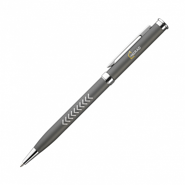 Шариковая ручка Benua, серая с логотипом в Самаре заказать по выгодной цене в кибермаркете AvroraStore