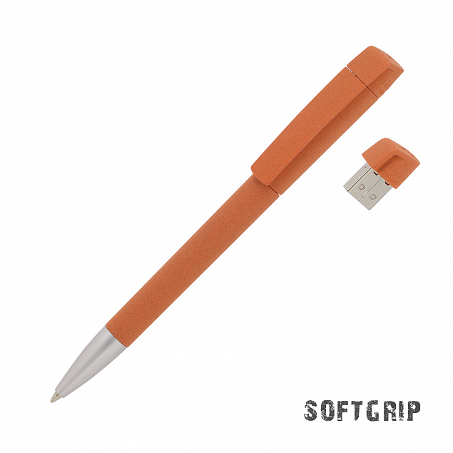 Ручка с флеш-картой USB 8GB «TURNUSsoftgrip M» с логотипом в Самаре заказать по выгодной цене в кибермаркете AvroraStore
