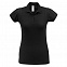 Рубашка поло женская Heavymill черная с логотипом в Самаре заказать по выгодной цене в кибермаркете AvroraStore