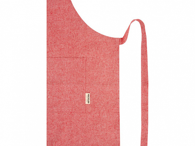 Pheebs 200 g/m² recycled cotton apron, красный яркий с логотипом в Самаре заказать по выгодной цене в кибермаркете AvroraStore