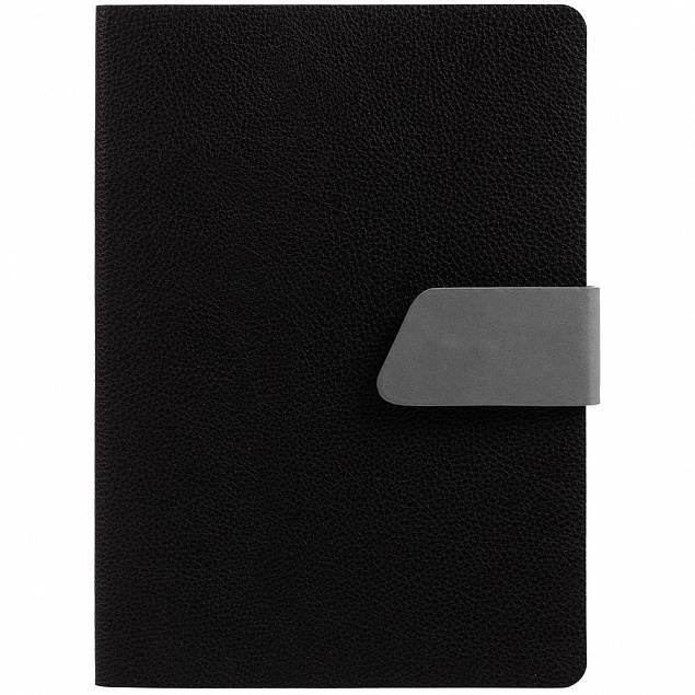 Ежедневник Strap, недатированный, черно-серый с логотипом в Самаре заказать по выгодной цене в кибермаркете AvroraStore