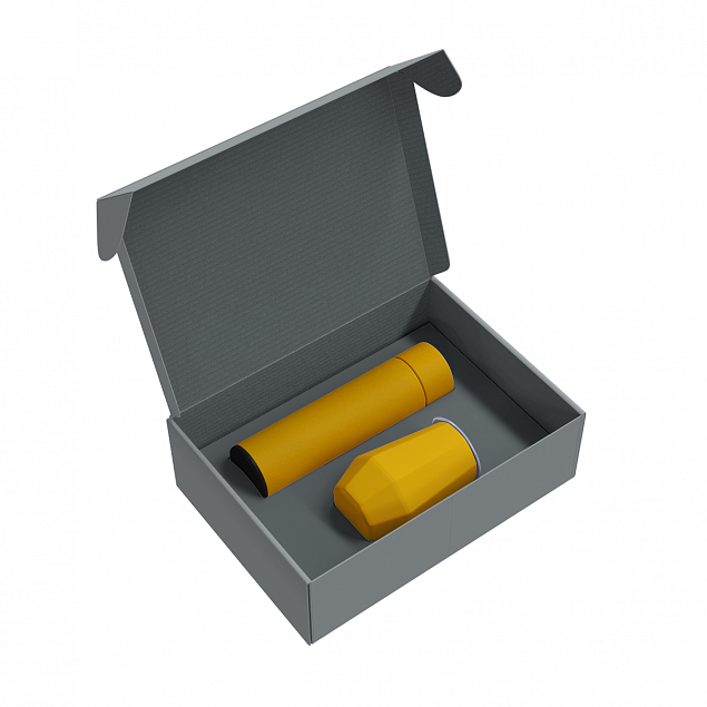 Набор Hot Box E софт-тач EDGE CO12s grey (желтый) с логотипом в Самаре заказать по выгодной цене в кибермаркете AvroraStore