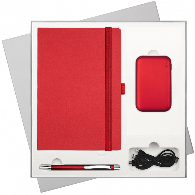 Подарочный набор Portobello/Chameleon NEO красный (Ежедневник недат А5, Ручка, Power Bank) с логотипом в Самаре заказать по выгодной цене в кибермаркете AvroraStore