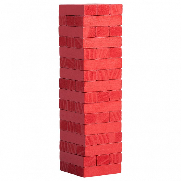 Игра «Деревянная башня мини», красная с логотипом в Самаре заказать по выгодной цене в кибермаркете AvroraStore