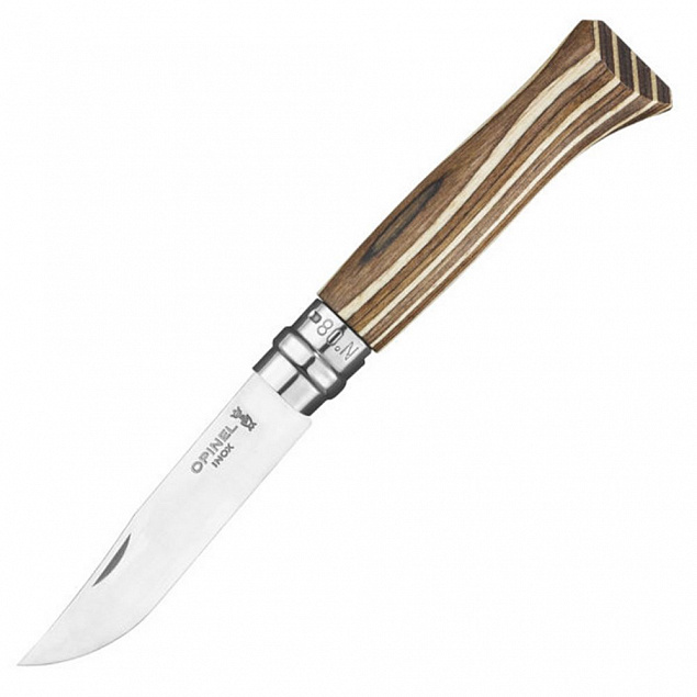 Нож Opinel № 08, береза, коричневый с логотипом в Самаре заказать по выгодной цене в кибермаркете AvroraStore