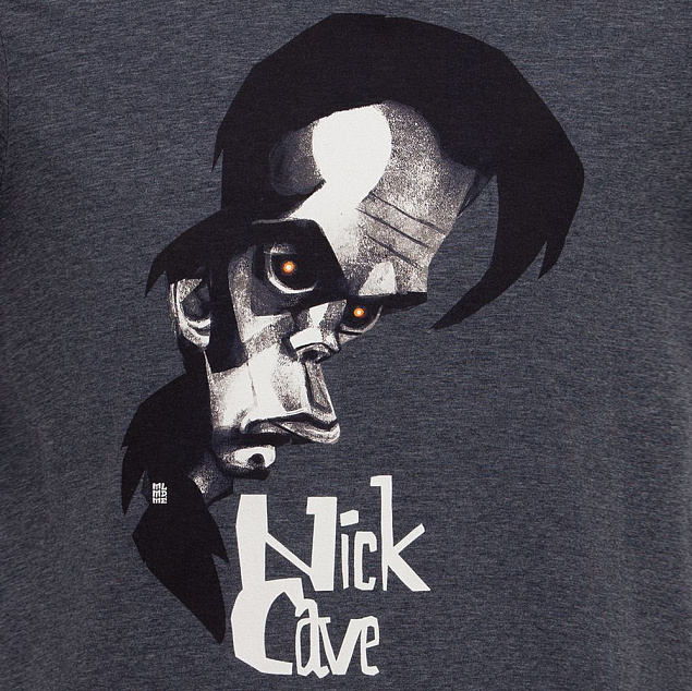 Футболка «Меламед. Nick Cave», темно-синий меланж с логотипом в Самаре заказать по выгодной цене в кибермаркете AvroraStore