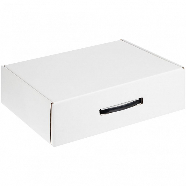 Коробка самосборная Light Case, белая, с черной ручкой с логотипом в Самаре заказать по выгодной цене в кибермаркете AvroraStore